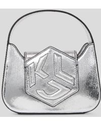 Karl Lagerfeld - Klj Hexagon Metallic Monogram Nano Bag - Lyst