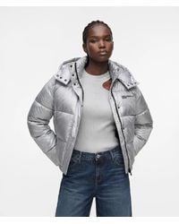 KL Jeans - Cropped Shiny Puffer Jacket - Lyst