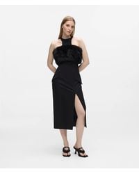 KARL LAGERFELD - Faux-Fur Trim Dress - Lyst