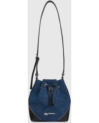 KL Jeans - Rebel Denim And Faux-Leather Bucket Bag - Lyst