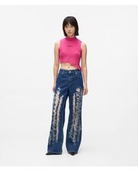 KL Jeans - Distressed Mid-Rise Relaxed Jeans - Lyst