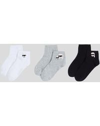 KARL LAGERFELD - Ikon Short Socks – 3-Pack, Multicoloured - Lyst