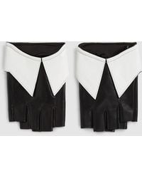 KARL LAGERFELD - Collar-Detail Fingerless Gloves - Lyst
