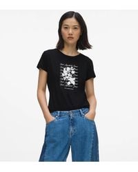 KL Jeans - Slim-Fit Flocked Floral T-Shirt - Lyst