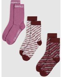 Karl Lagerfeld - All-Over Logo Socks – 3 Pack, Multicoloured - Lyst