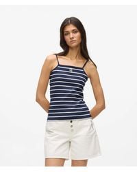 KARL LAGERFELD - Ikon Striped Tank Top - Lyst