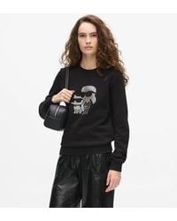 KARL LAGERFELD - Ikon Rhinestone Sweatshirt - Lyst
