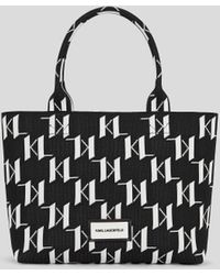Karl Lagerfeld - K/monogram Knit Medium Tote Bag - Lyst