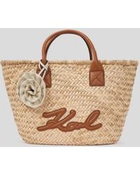 Karl Lagerfeld - K/Signature Mittelgrosse Tote-Bag Aus Bast, Frau, Größe - Lyst
