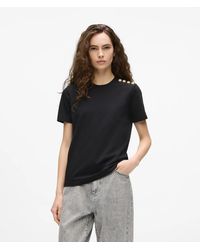 KARL LAGERFELD - Exclusive Button Detail Autograph T-Shirt - Lyst