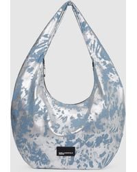 KL Jeans - Large High-Shine Denim Hobo Bag - Lyst