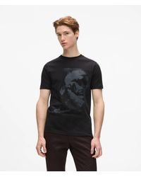 KARL LAGERFELD - Karl Portrait Print T-Shirt - Lyst