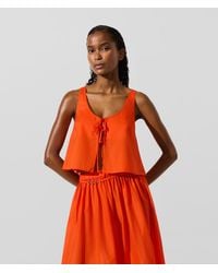 KARL LAGERFELD - Tie-Front Beach Top - Lyst