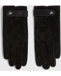 KARL LAGERFELD - K/Autograph Suede Gloves - Lyst