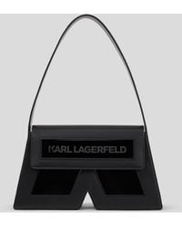 Karl Lagerfeld - Ikon K Medium Suede Shoulder Bag - Lyst