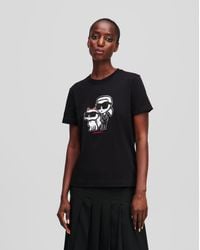 KARL LAGERFELD - Ikon Karl & Choupette T-Shirt - Lyst
