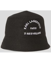 Karl Lagerfeld - Rue St-guillaume Straw Bucket Hat - Lyst