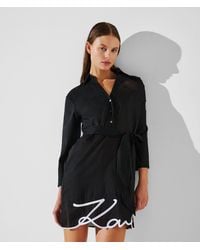 KARL LAGERFELD - K/Signature Beach Shirt Dress - Lyst