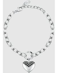 KARL LAGERFELD - Heart Charm Bracelet - Lyst