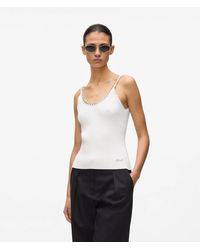 KARL LAGERFELD - Chain Detail Knit Top - Lyst
