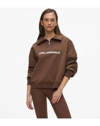KARL LAGERFELD - Logo Athleisure Half-Zip Sweatshirt - Lyst