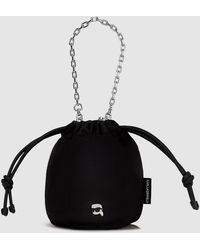 KARL LAGERFELD - Ikon Nylon Small Bucket Bag - Lyst