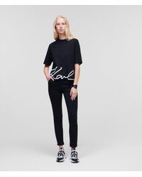 Karl Lagerfeld - T-Shirt Mit Signatur-Saum - Lyst