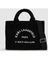 KARL LAGERFELD - Rue St-Guillaume Faux-Shearling Tote Bag - Lyst