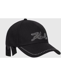 KARL LAGERFELD - K/Signature Rhinestone And Bow Cap - Lyst