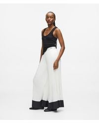 KARL LAGERFELD - Pleated Wide-Leg Pants - Lyst