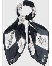 KARL LAGERFELD - K/Ballet Checked Modal Blend Scarf, Multicoloured - Lyst