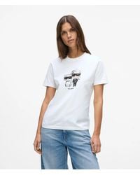 KARL LAGERFELD - Ikon Karl And Choupette Sketch T-Shirt - Lyst