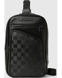 KARL LAGERFELD - Monogram Checkerboard Vertical Crossbody Bag - Lyst