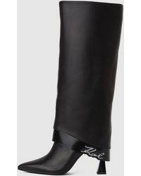 KARL LAGERFELD - Debutante Tall Fold-Down Boots - Lyst