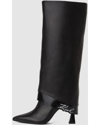 KARL LAGERFELD - Debutante Tall Fold-Down Boots - Lyst
