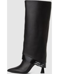 Karl Lagerfeld - Bottes Hautes À Rabat Debutante, Femme, Taille - Lyst