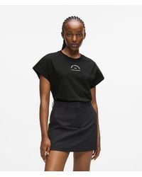 KARL LAGERFELD - Relaxed Rue St-Guillaume Glitter T-Shirt - Lyst