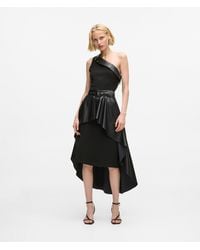 KARL LAGERFELD - One-Shoulder Biker Dress - Lyst