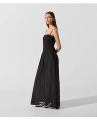 KARL LAGERFELD - Signature Drop-Waist Maxi Dress - Lyst
