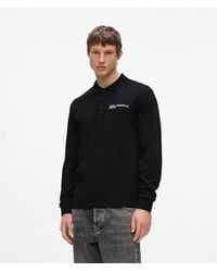 KL Jeans - Long-Sleeved Logo Polo Shirt - Lyst
