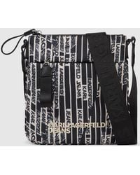 KL Jeans - Nylon Linear Logo Crossbody Bag, Multicoloured - Lyst