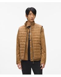 KARL LAGERFELD - Quilted Faux Suede Gilet - Lyst