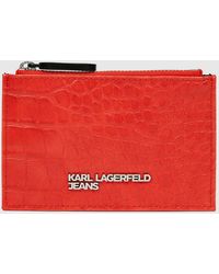 KL Jeans - Metal Logo Croco Cardholder - Lyst