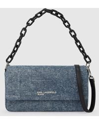 KL Jeans - Denim Chain Top Handle Bag - Lyst