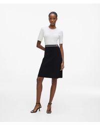 KARL LAGERFELD - Logo Two-Tone Knit Dress - Lyst