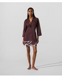 KARL LAGERFELD - K/Signature Beach Shirt Dress - Lyst