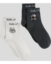 Karl Lagerfeld - K/ikonik Rhinestone-embellished Socks – 2 Pack - Lyst