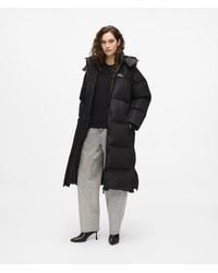 KARL LAGERFELD - Long Hooded Puffer Jacket - Lyst