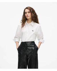 KARL LAGERFELD - Ikon Buttoned Cotton Shirt - Lyst