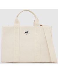 KARL LAGERFELD - Ikon Choupette Pin Square Tote Bag - Lyst